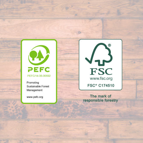 Ens certifiquen amb FSC® i PEFC™!